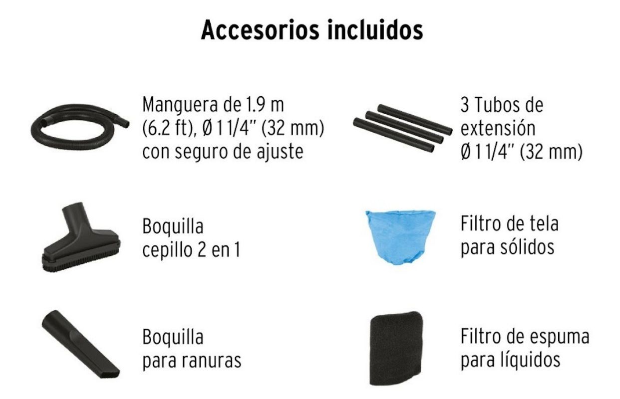 	 Aspiradora Plástica Truper 15 Litros Solidos Y Líquidos + Accesorios